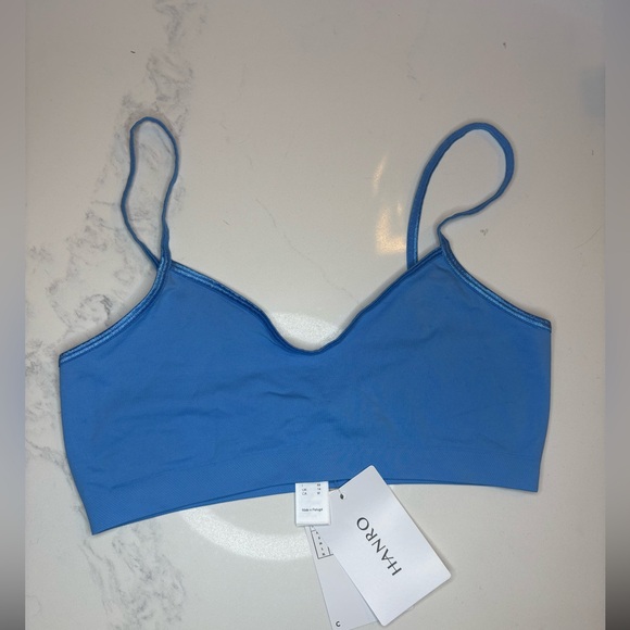 NWT HANRO Women's Touch Feeling Blue Bralette size M - Picture 1 of 6